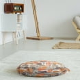 thumbnail image 3 of Abstract Round Floor Cushion with Handle, Grunge and Distressed Effect Surreal Inspired Forms and Shapes Print, Pillow for Living Room & Dorms, 18" Round, Off White and Multicolor, by Ambesonne, 3 of 4