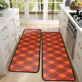 thumbnail image 4 of Kitchen Rugs Sets Of 2,Red and Orange Argyle Pattern Anti Fatigue Kitchen Mat Rugs Non Slip Washable,Decorative Kitchen Floor Mats for Kitchen,Sink,Laundry,17"x47"+17"x47", 4 of 5