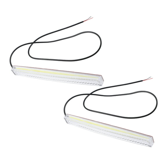 Car Daytime Running Light Bar COB Light Driving Lighting Lamp White Light Plastic Clear (Set of 2)
