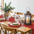 thumbnail image 6 of Red Geometric Round 13 Inch Placemats Set of 8, Modern Morocco Abstract Art HeatResistant Non Slip Place Mats for Dining Table, Wipeable Braided Kitchen Table Mats for Housewarming, 6 of 9