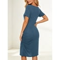 thumbnail image 4 of Short Sleeve Summer Maternity Dress for Woman Ruched Pregnancy Clothes, 4 of 7