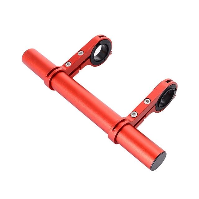 jinwen Bike Handlebar Extender Double Rod Bike Light Holder 20cm Speedometer Mount Holding Bracket Flashlight Mounting Rack for Lamp Red