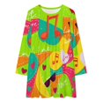 thumbnail image 2 of Colorful Music And Love Loose Dress Evening Dress Summer Dresses for Women Luxury Dress Long Sleeved Dress, 2 of 4