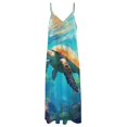 thumbnail image 4 of Nautical Green Sea Turtles Sleeveless Dress Women's Luxury Party Dress Birthday Dresses for Women, 4 of 7
