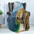 thumbnail image 4 of Colorful Soft Flannel Fleece Throw Blanket, Hidden Cliffed Coast Image at Cap de la Chevre Brittany Region Western France, Cozy Plush for Indoor and Outdoor Use, 50" x 60", Multicolor, by Ambesonne, 4 of 5