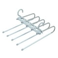 thumbnail image 4 of GUOOL 5 Layers Clothes Hangers Pants Hanger Sturdy Frame Wardrobe Organization Storage anti slip gray white, 4 of 9
