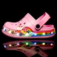 thumbnail image 3 of Girl's Trendy LED Light Up Clogs, Comfy Non Slip Casual Breathable Slippers For Outdoor Activities, 3 of 3