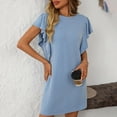 thumbnail image 1 of Ovzne Robes Grande Taille pour Femmes Rondes Robe d'Été Unie Sans Manches Col Rond Robe Femme Liquidation, 1 of 7