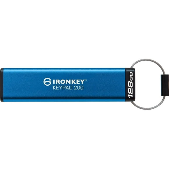 Kingston Ironkey Keypad 200 128GB Encrypted USB | Alphanumeric Keypad | Multi-Pin Access | XTS-AES 256-bit | FIPS 140-3 Level 3 Certified | Brute Force & BadUSB Protection | IKKP200/128GB