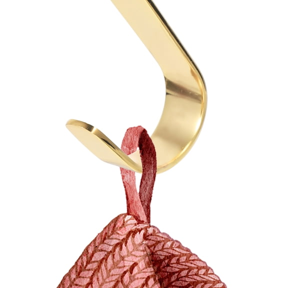 WRISTBIQUE Fireplace Mantel Stocking Holders Golden Iron 2Pcs Easter Holiday Decorating