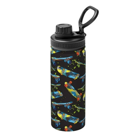 

Ocsxa Colorful Skateboard Print 18oz Stainless Steel Water Bottle Unisex Water Bottle Insulated Sports Water Cup Flask for Cold Water Drinks/Sports/Travel/Car/School