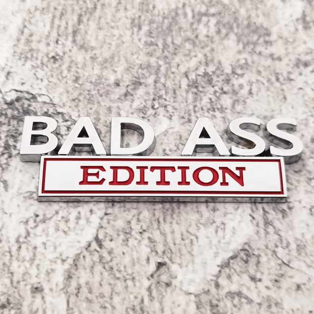 Logotipo del coche, logotipo de modificación del coche, logotipo de BAD ASS Fender, edición de metal, pegatina para la carrocería del coche, logotipo de la cola del coche