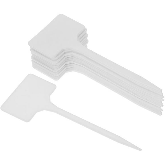 Worgeous  30 Pcs Plastic Plant Marker Simple Labels Garden Stake White
