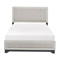 thumbnail image 2 of Upholstered King Platform Bed Frame with 2-Tone Wood Finish, No Box Spring Required, Sturdy Slat Base for Mattress Support and Airflow, 2 of 10