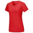 thumbnail image 2 of TACVASEN Women's T-Shirts Sun Protection Shirts Moisture Wicking Outdoor Running V-Neck Tops Tomato Red 2XL, 2 of 7