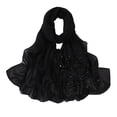 thumbnail image 1 of Clearance!Uooqdmx Hijab Scarf for Women, Chiffon Scarf, Head Coverings for Women, Solid Color Crinkled Hat with Muslim Ethnic Hijab, Muslim Head Scarf for Women, Black 2 A, 1 of 9