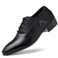 thumbnail image 5 of Wdhugt Mens Pu Pointed Toe Dress Shoes Fashion Business Casual Lace Up For Office Us Size 7 9.65 Inch Black, 5 of 9