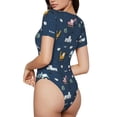 thumbnail image 3 of Daiia Modern Modern Excavator print Women's Crew Neck Short Sleeve Bodysuit Fashion Tops Fit Casual Basic Extender Bodysuit-Large, 3 of 9