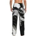 thumbnail image 7 of Salouo Fluid Black White Paint Swirls Print Pajama Pants for Men, Lounge Pants Elastic Waistband Casual Men's sleepwear Loungewear Sleep Pajama Pant -Large, 7 of 7