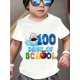 thumbnail image 1 of Back to School Season 100 DaYS oF SCHooL Shark Print Pattern Boys and Girls Youngsters's Top Short Sleeve T-shirt Spring, Summer and autumn Casual Boy Youngsters's T-shirt Casual Style, 1 of 7