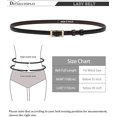 thumbnail image 4 of AWAYTR Women Skinny Belt Reversible Leather Belt - No Hole Belt Thin Waist Belt with Gold Buckle, 4 of 7
