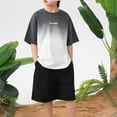 thumbnail image 2 of Kids Oversized T Shirt Boys Cotton Loose Short Sleeve Pullover Shirts Boy Summer Gradient Print Casual Tops (Gray 8 Years), 2 of 3