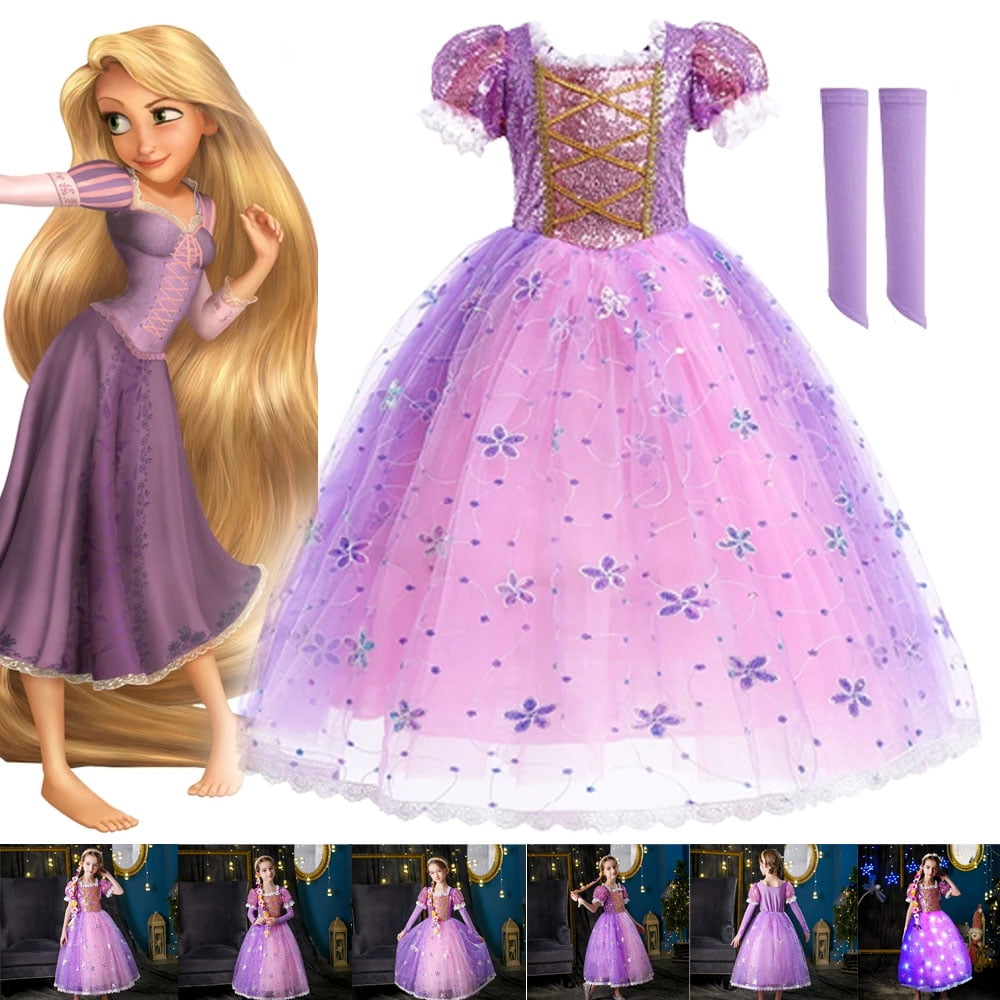 Tangled rapunzel halloween dress princess cosplay clothes birthday ...