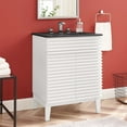 thumbnail image 2 of Sink Vanity Cabinet, Wood, White Black, Modern Contemporary Urban Design, Hotel Bedroom Bathroom Master Suite Guest, 2 of 10