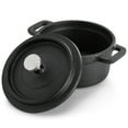 thumbnail image 3 of MegaChef 4 Piece Cast Iron 8 Ounce Mini Dutch Oven with Wood Tray, 3 of 7