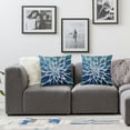 thumbnail image 3 of Acheng Spring Teal Dahlia Pillow Covers Navy Blue Teal Floral Couch Pillow Cases Modern Abstract Throw Pillows Summer Home Decor for Living Room Bedroom Bed Cushion Outdoor,Set of 2 White, 3 of 6