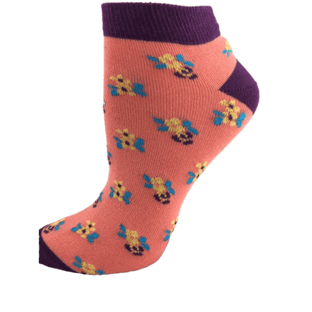 

Floral Pattern Ankle Low Cut 2-pair Pack & 4-pair Pack Cotton Socks