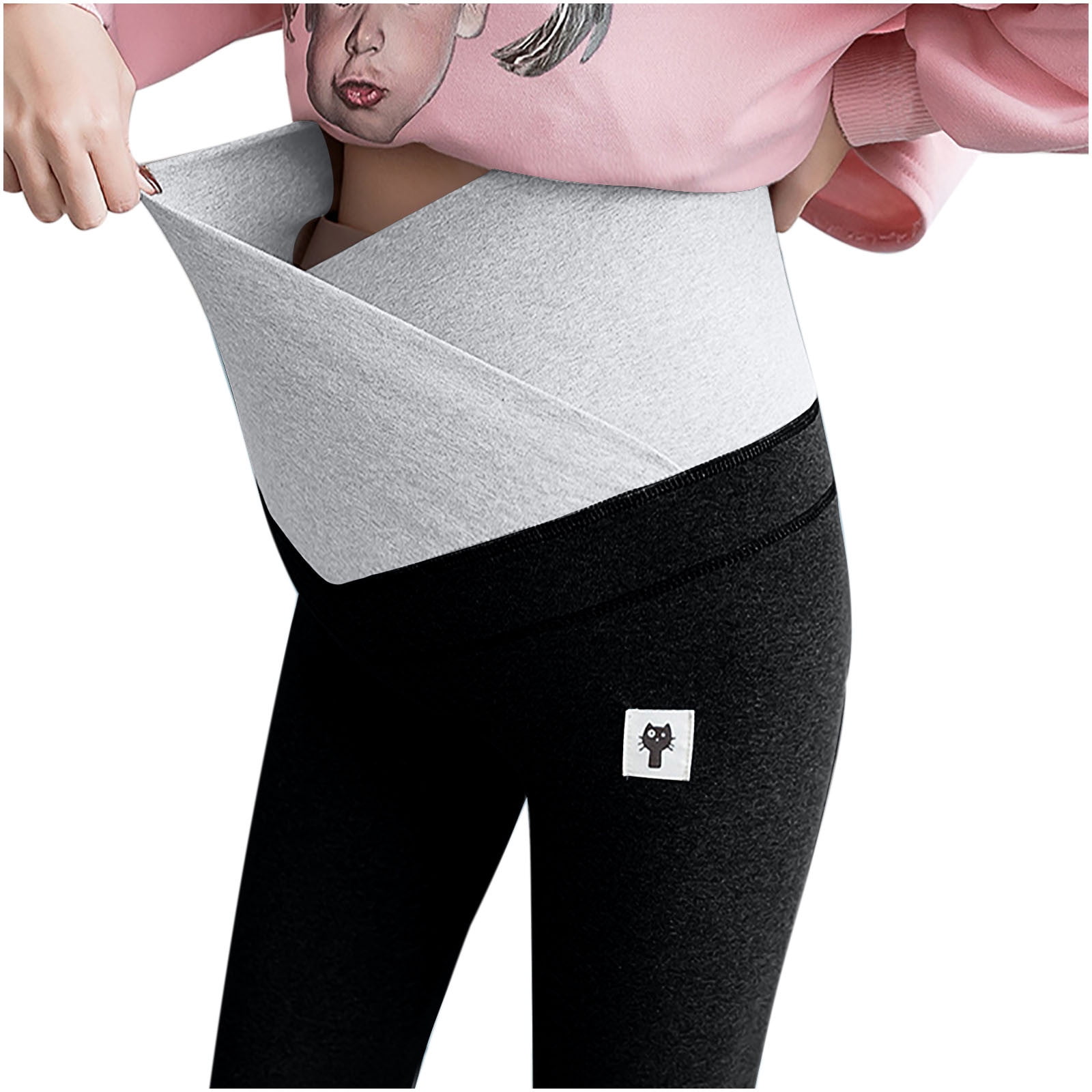 HDE Womens Maternity Yoga Pants Comfortable Lounge Pregnancy Pants Folded Waist 