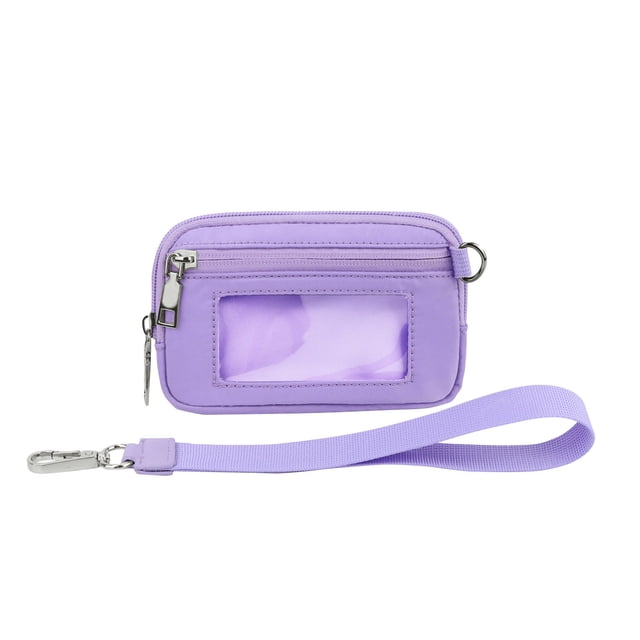 Portefeuille pour Femmes Portefeuille Portable pour Poignet de Femme Carte Zippée avec Fenêtre d'Identification