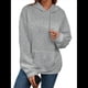 thumbnail image 2 of Sudadera Informal con Capucha de Jacquard Texturizado para Mujer, Sudadera Holgada de Larga de Color Liso Y2K con Bolsillos. Gris XL, 2 of 10