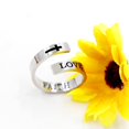 thumbnail image 4 of Uloveido Love Faith Ring for Women Open Adjustable Size Stainless Steel Religious Inspirational Cross Faith Ring Y1275, 4 of 8