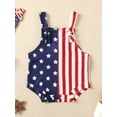 thumbnail image 2 of 4th of July Newborn Baby Girl Boy One Piece Outfit American Flag Overalls Romper Sleeveless Jumpsuit Bodysuit, 2 of 7