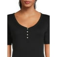 thumbnail image 4 of RealSize Women's Ribbed Henley Shirt, Sizes XS-3XL, 4 of 5