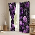 thumbnail image 3 of Homewish Teenagers Adults Chic Floral Purple Rose Curtains Pack of 2 (42x84 Each),Flying Butterflies Curtains Blackout,Happy Valentine'S Day Bedroom Curtains,Breathable Home Decor, 3 of 6