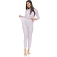 thumbnail image 2 of 2pc Thermal Sets for Womens, Base Layer Long Johns Underwear, Top & Bottom, Cotton, Solid Colors (12 PACK PURPAL, Medium), 2 of 5