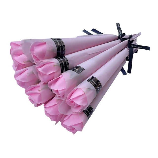 10 piezas de ramos de rosas falsas, flores de rosas falsas, regalos únicos, rosas artificiales para