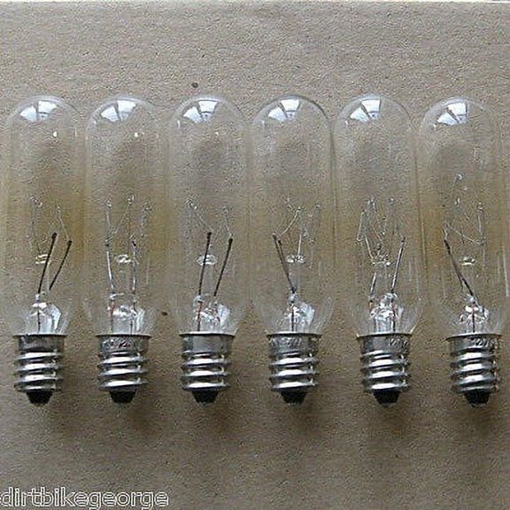 25 Watt Tubular Light Bulbs For Himalayan Salt Lamps (PKG OF 6) -FIT E12 Socket