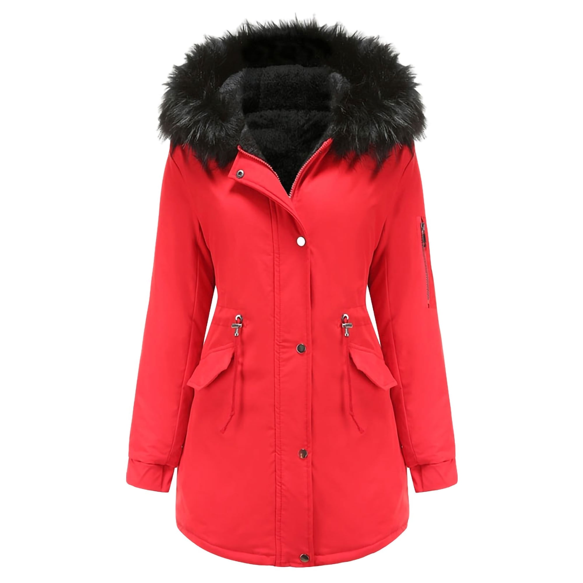 HIMONE épaissir Long sweat à capuche Parka vestes pour femmes dames Zip Up  Parka Trench-Coat veste poids lourd hiver chaud doublé de fourrure manteaux  pardessus | Walmart Canada