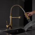 thumbnail image 5 of LED Commercial Kitchen Faucet with Pull Down Sprayer, Single Handle Single Lever Kitchen Sink Faucet On-Site, 5 of 10