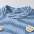 thumbnail image 5 of YunPes Toddler Baby Boy Girl Heart Knit Sweater Kids Outfit Striped Sweater, 5 of 8