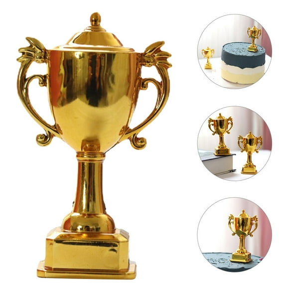 NICEXMAS 8Pcs Plastic Trophy Model Award Decorations Golden Cake Decoration Competition Celebration