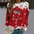 thumbnail image 2 of Suitable Christmas Sweaters For Women Teen Girls Long Sleeve Crewneck Sweatshirt Cute Reindeer Graphic Xmas Shirts, 2 of 4