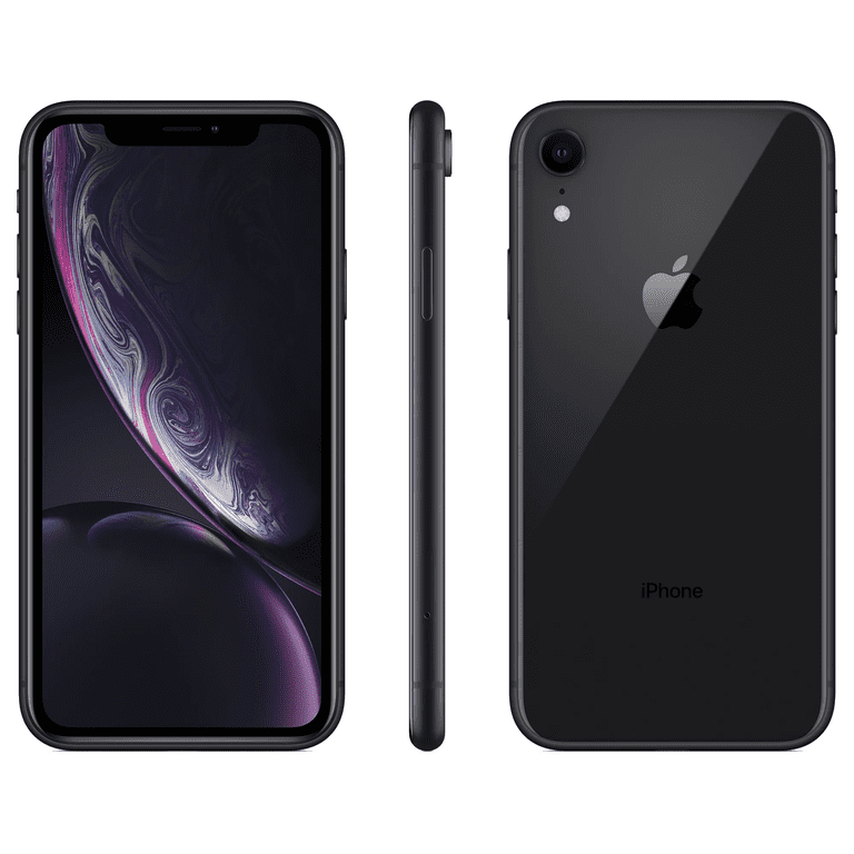 アイホンXRブラック 128G Restored Apple iPhone XR Smartphone 128GB 3GB RAM, Fully Unlocked