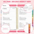 thumbnail image 4 of OMEYA Planner 2026 2027, Spiral Planner 2026-2027 Weekly and Monthly, 12 Month Weekly Planner Jul.26 - Jun.27, with Inner Pockets, Monthly Tabs, Elastic Closure, 5.8" x 8.3" Calendar Planne for Women, 4 of 11