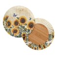 thumbnail image 2 of Jeiento Sunflower 2 PCS Stool Covers Round High Elastic Circle Bar Stool Covers Butterfly Non-Slip Round Stool Seat Cushion Cover Vintage Washable Stool Cushion Slipcover Size L, 2 of 6