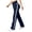 Navy, variant on Women's Yoga Pants Retro Striped High Waist Flared Wide Leg Stretchy Workout Trousers with Pockets, Tummy Control Athletic Pants for Fitness and Casual Wear